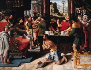 Притча про немилосердного боржника, by Pieter Coecke Van Aelst, 1502-50
