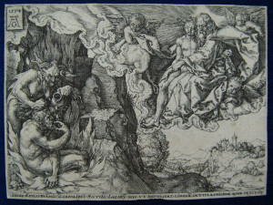 Притча про багача і Лазаря, гравюра, Heinrich Aldegrever, 1554