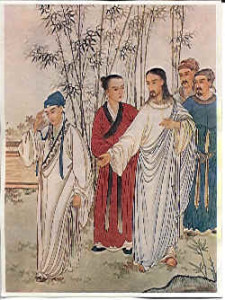 Христос і багатий юнак Китайське зображення, Пекін, 1879.