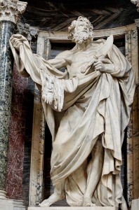 Статуя ап. Варфоломея в Латеранській базиліці, Pierre Le Gros the Younger.