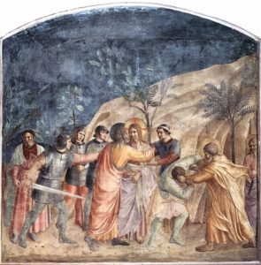 Поцілунок Юди, Fresco by Fra Angelico, San Marco, Florence, 1437–1446