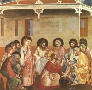 Омовіння ніг апостолу Петру, Джотто, фреска в капеллі Скровеньї, 1304-06