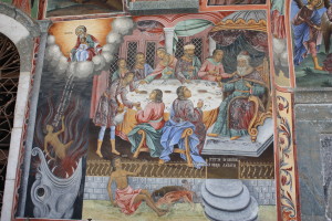 Притча про багача і Лазаря, фреска в монастирі Rila